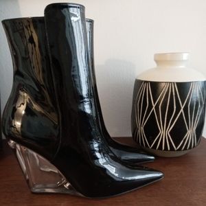 Stuart Weitzman Women's Black 'Lucite' Heeled Ankle Boots-Sold Out Everywhere!